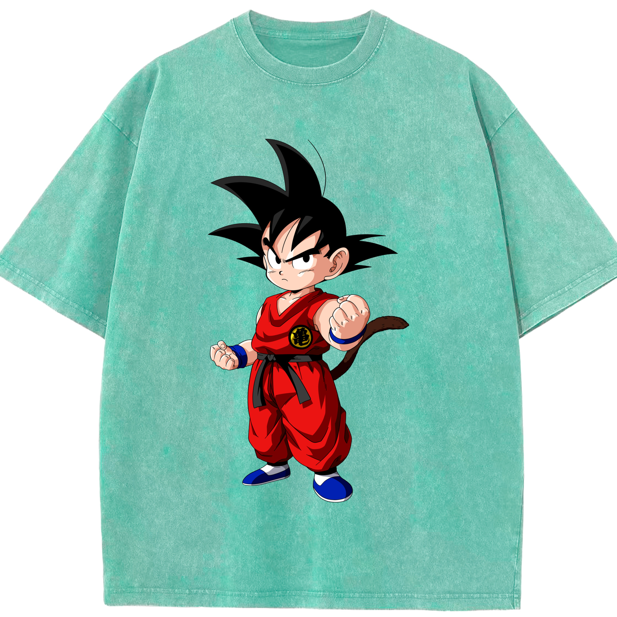 （画像用） ドラゴンボール 孫悟空（そん ごくう）Son Goku カカロット DRAGON BALL Kakarotto 綿100% ヴィンテージ風 半袖Tシャツ（フロントプリント）